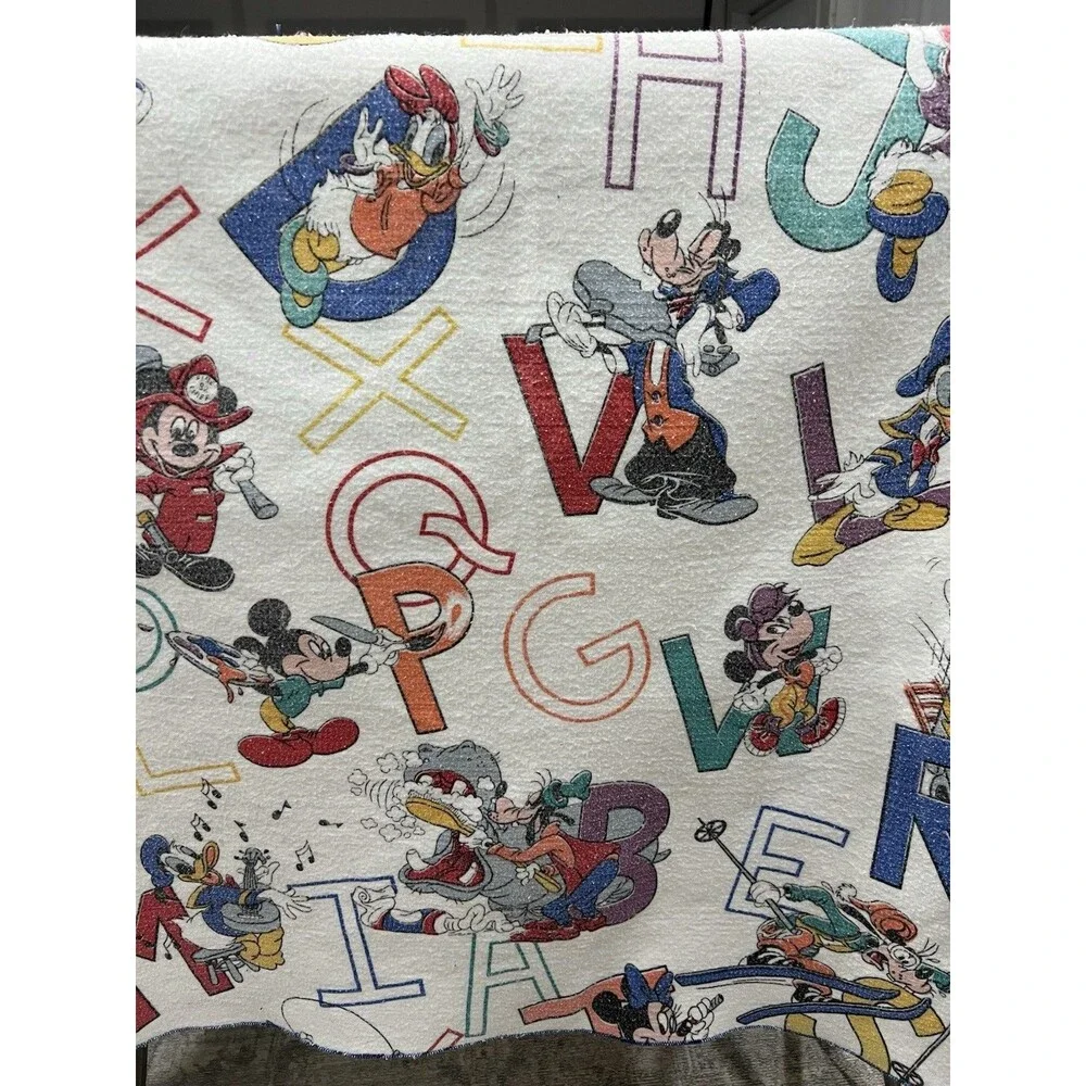 VINTAGE 1980S DISNEY COMFORTER MICKEY MOUSE & FRIENDS ALPHABET ABCS 88x64